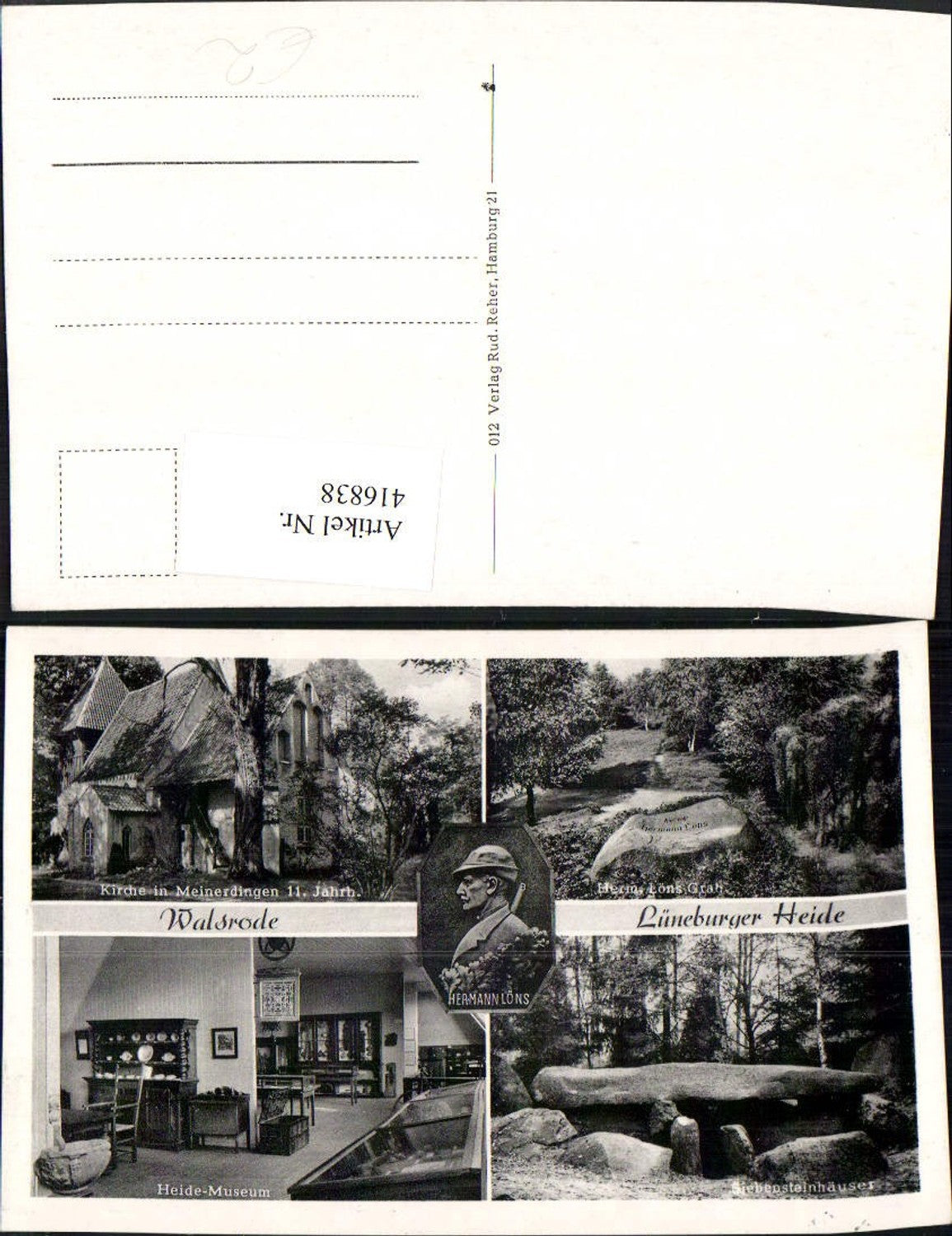 416838,Walrode Lüneburger Heide Hermann Löns Grab Museum Kirche Mehrbildkarte