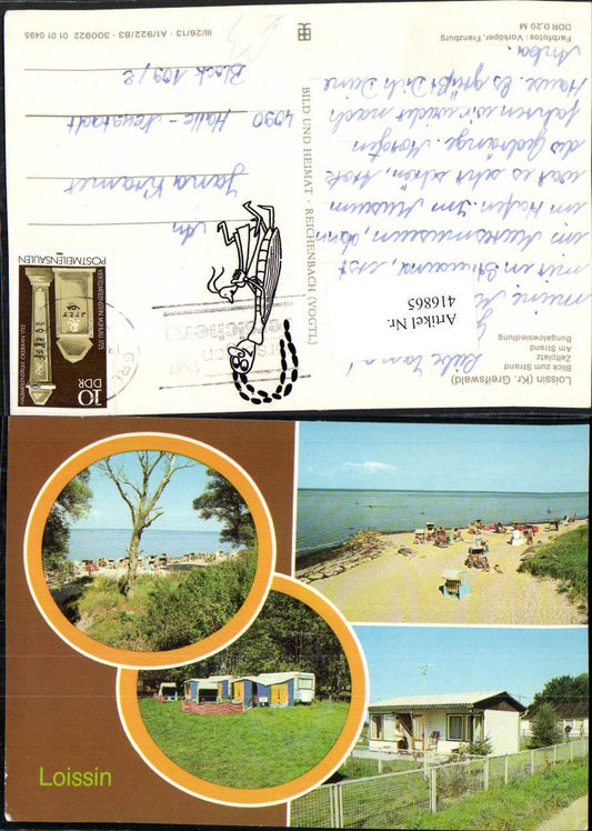 416865,Loissin Strand Zeltplatz Camping Bungalowsiedlung Mehrbildkarte pub VEB