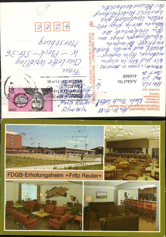 416868,Schwerin Zippendorf Erholungsheim Fritz Reuter Mehrbildkarte pub VEB