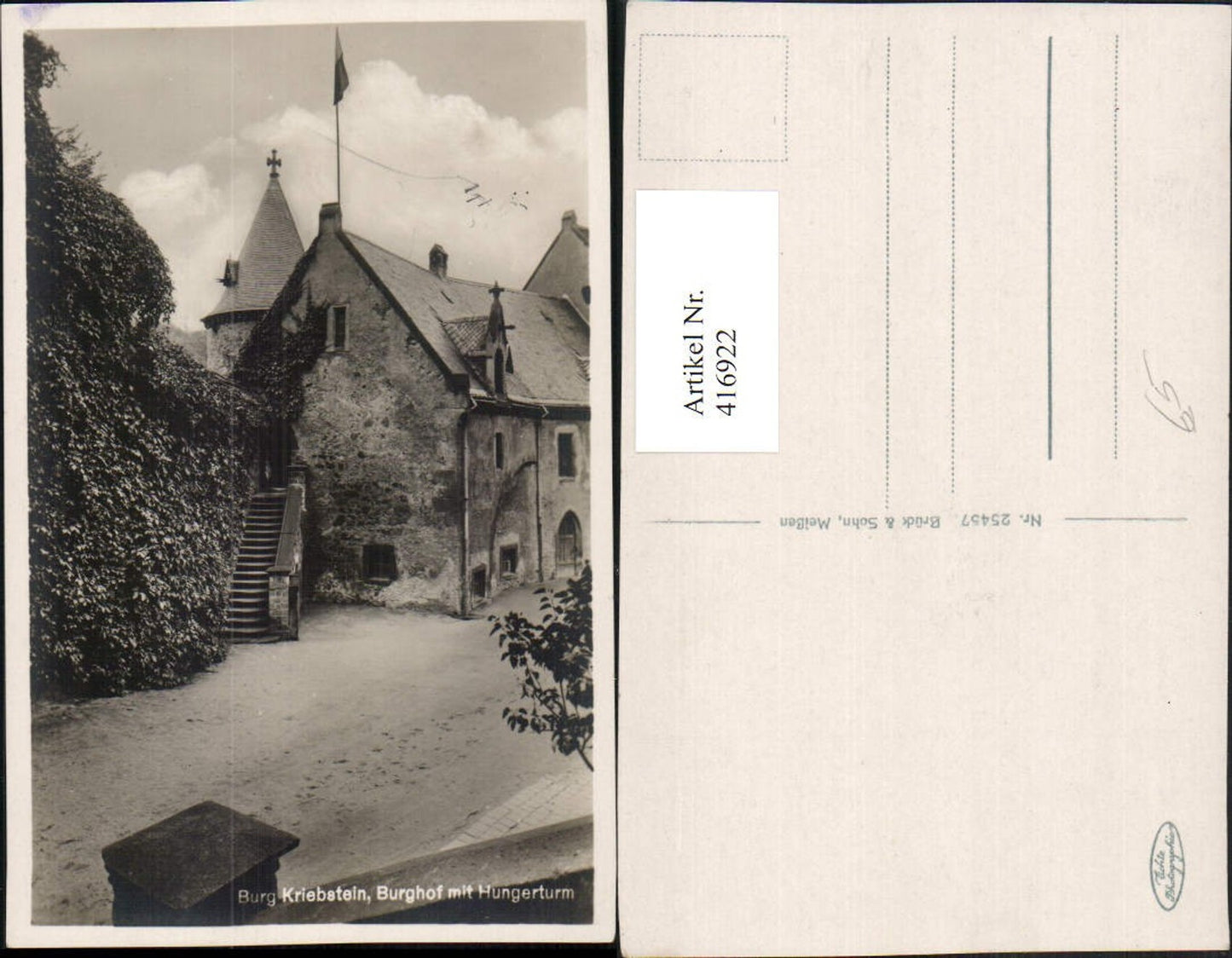 416922,Burg Kriebstein b. Waldheim Burghof m. Hungerturm