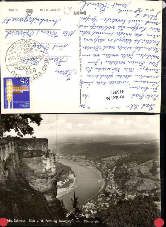 416947,Sächsische Schweiz Blick von d. Festung Königstein nach Königstein Totale