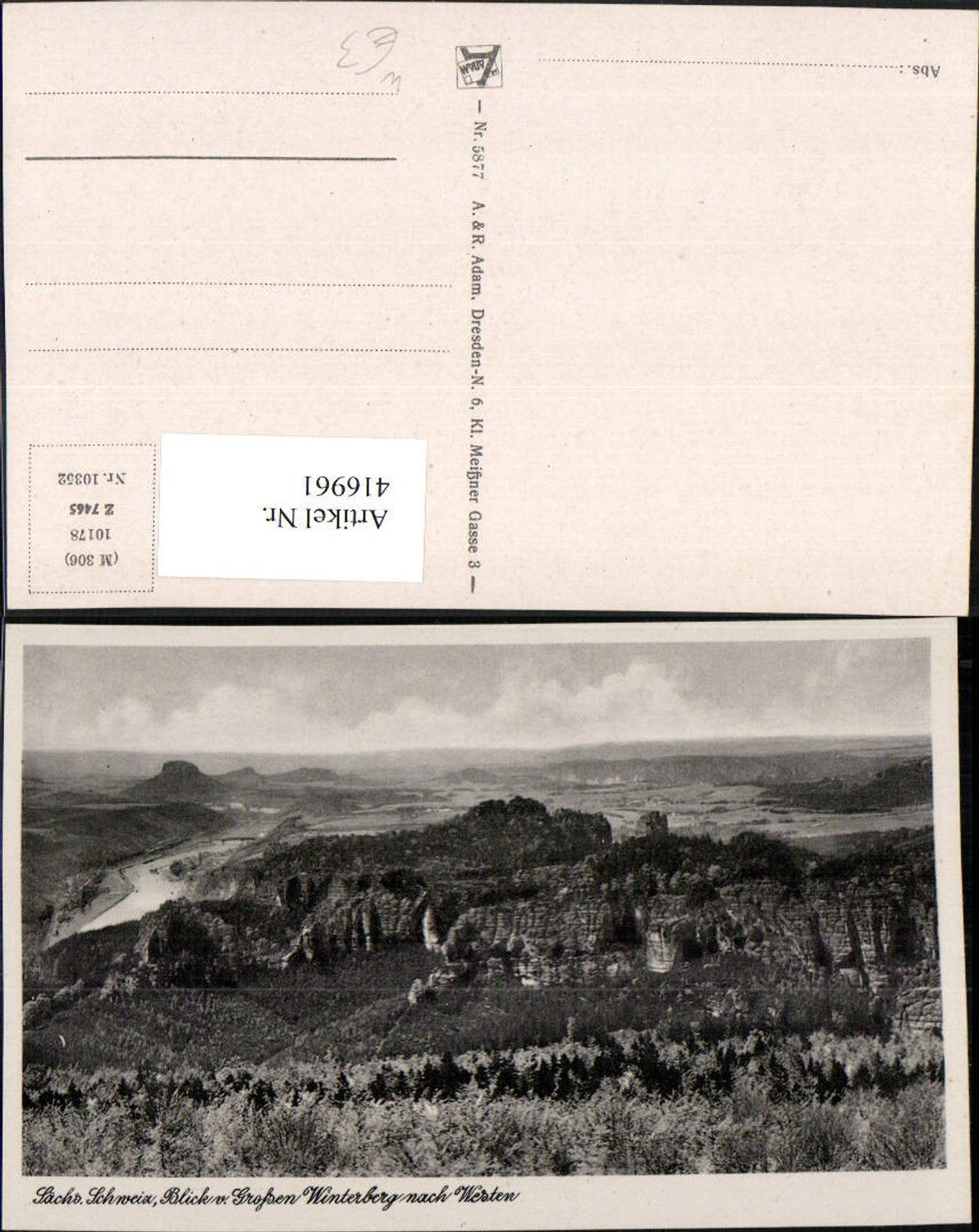 416961,Sächsische Schweiz Blick vom Großen Winterberg b. Bad Schandau