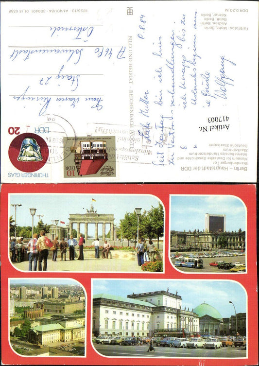 417003,Berlin Brandenburger-Tor Museum Handelszentrum Oper Mehrbildkarte pub VEB