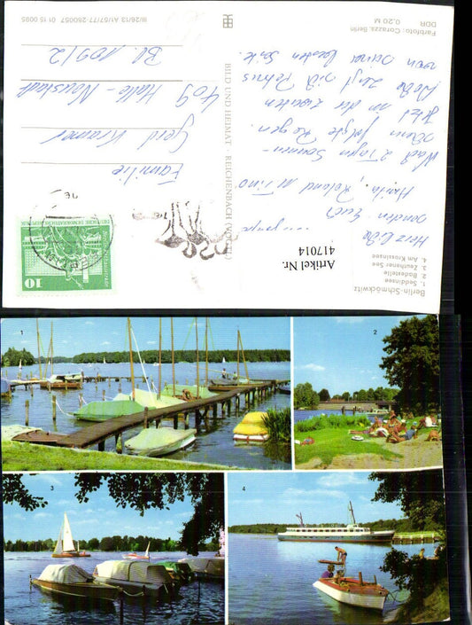 417014,Berlin Schmöckwitz Seen Badestelle Boote Mehrbildkarte pub VEB