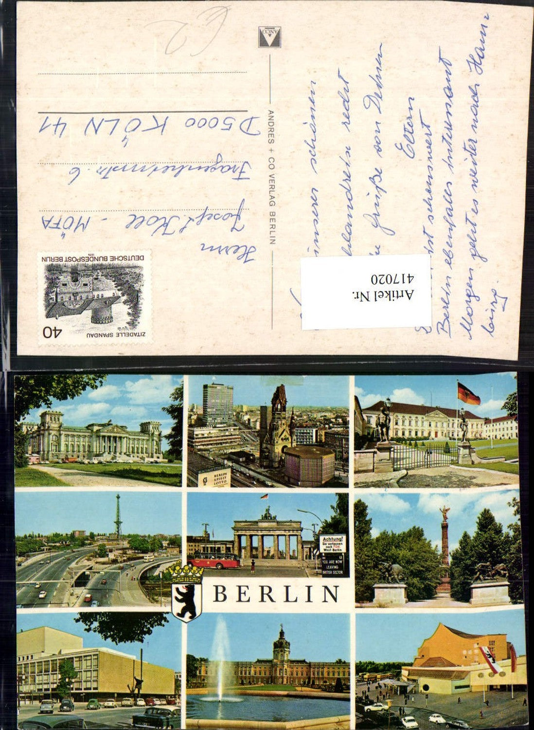 417020,Berlin Teilansicht Brandenburger-Tor Schloss Säule Mehrbildkarte