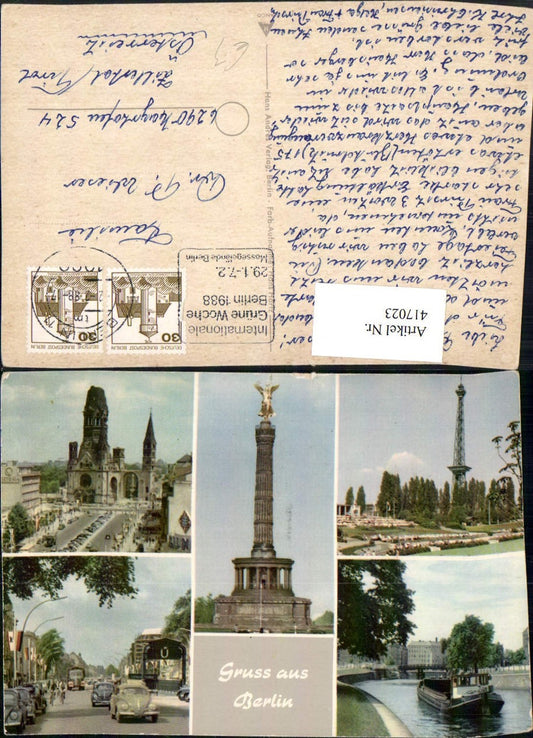 417023,Berlin Kirche Siegessäule Säule Turm Straßenansicht Boot Mehrbildkarte