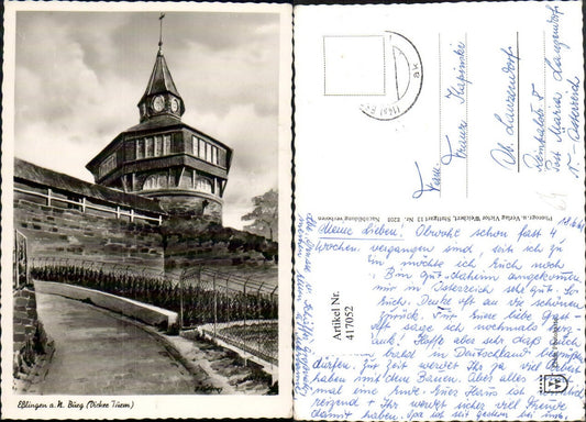 417052, Artist AK Esslingen am Neckar Burg Dicker Turm