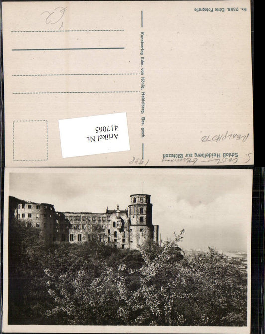 417065, Heidelberg Castle during the flowering season, tree blossom pub Edmund v. König 7358