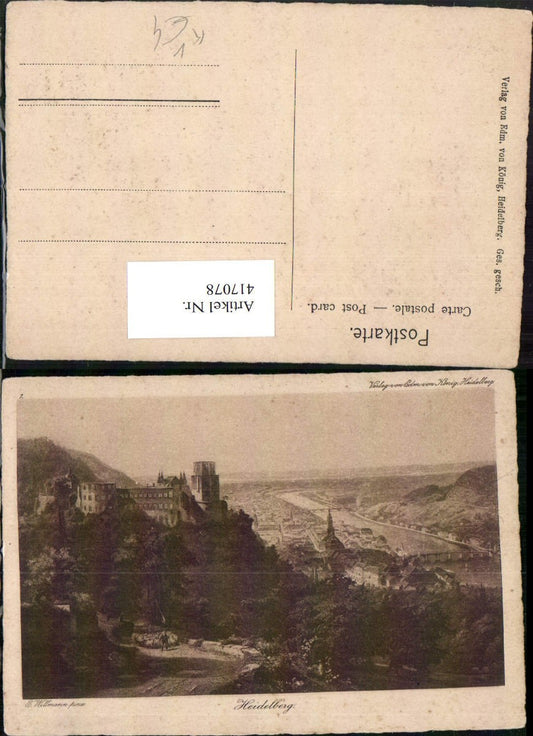 417078, Artist AK E. Willmann Heidelberg Totale Schloss pub Edmund v. König 7