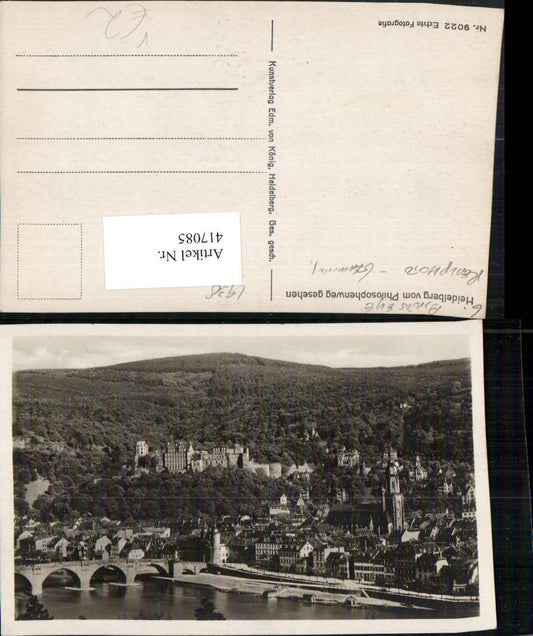 417085, Heidelberg Totale m. Schloss vom Philosophenweg pub Edmund v. König 9022