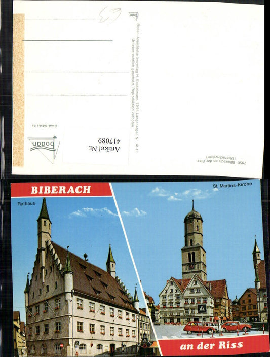 417089,Biberach an d. Riss Rathaus St. Martins-Kirche Mehrbildkarte