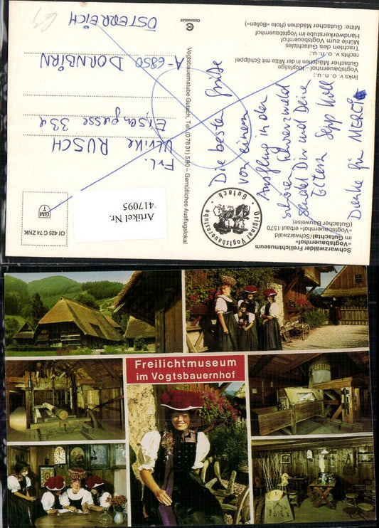 417095, Gutach in the Black Forest, Black Forest Open Air Museum Vogtsbauernhof, multi-view postcard