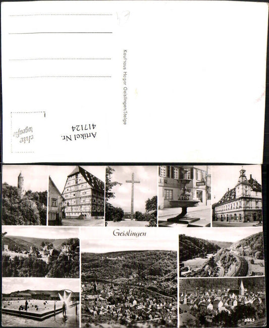 417124, Geislingen Total outdoor swimming pool ruins Cross fountain Multiview map