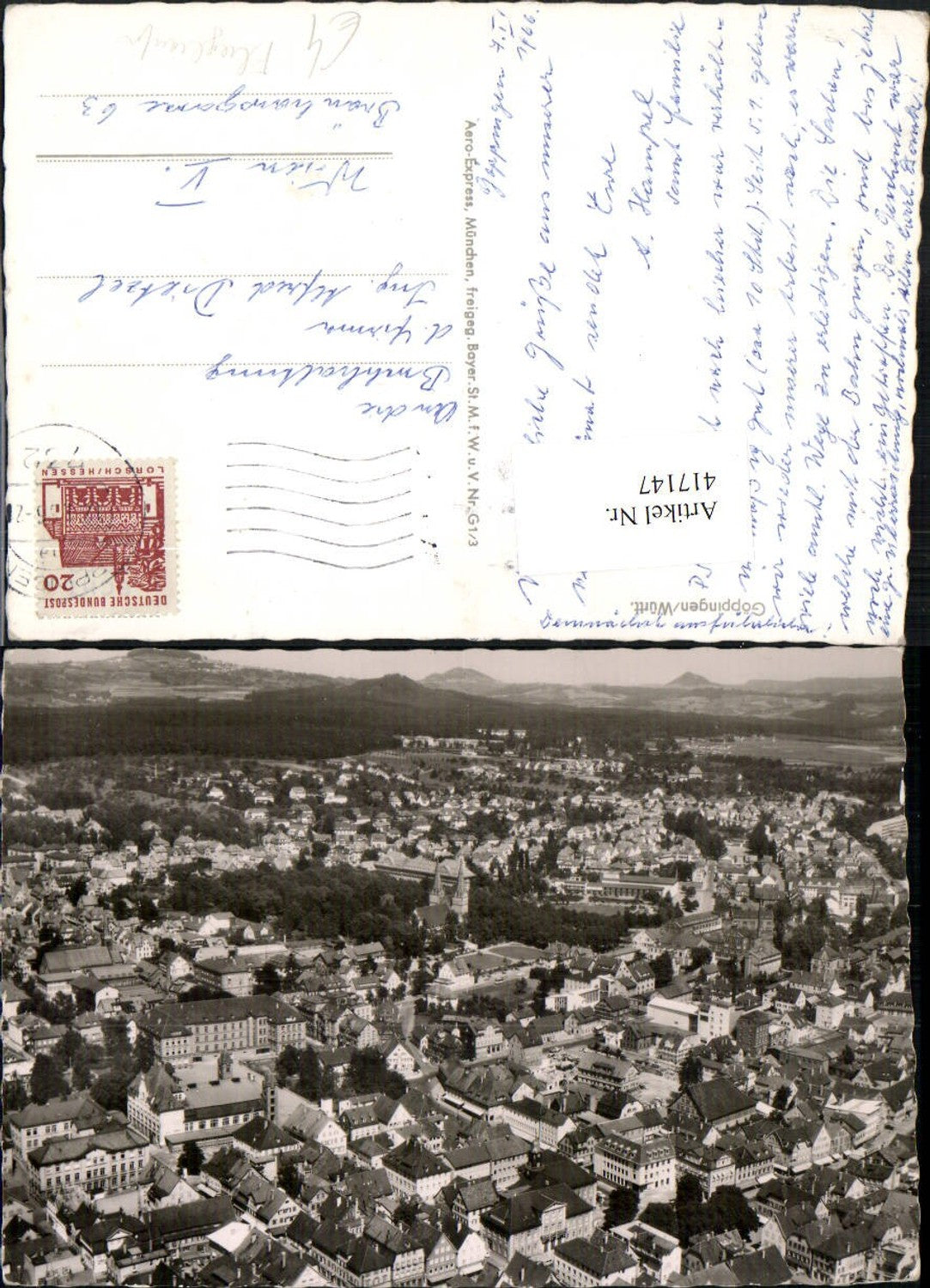 417147,Göppingen Totale Fliegeraufnahme