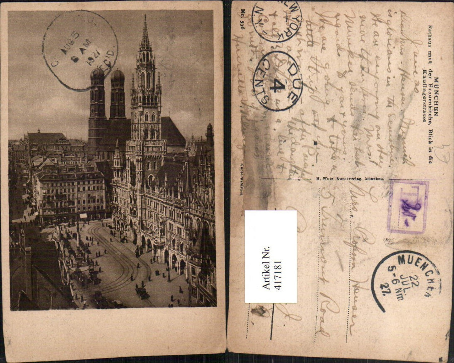 417181,München Rathaus m. Frauenkirche Kirche