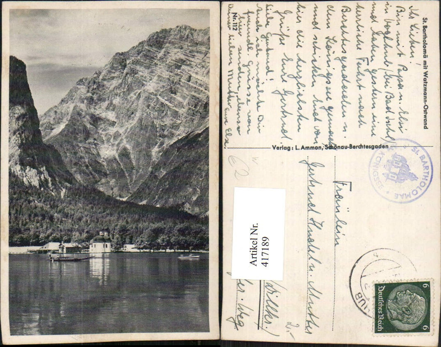 417189,Königssee See b. Schönau St. Bartholomä m. Watzmann Bergkulisse