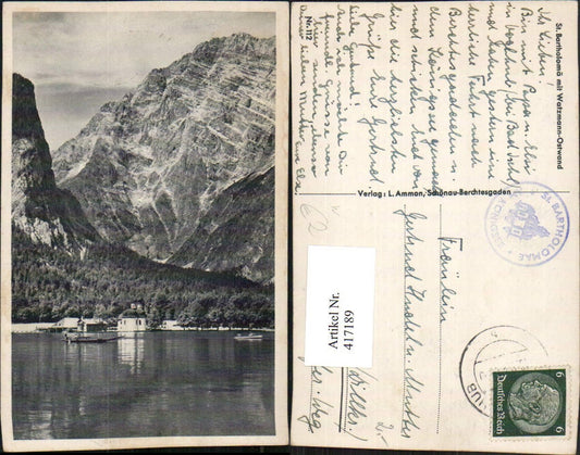 417189,Königssee See b. Schönau St. Bartholomä m. Watzmann Bergkulisse