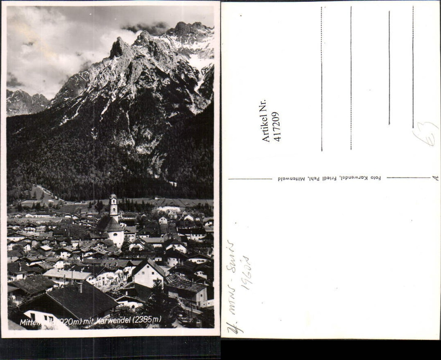 417209,Mittenwald Totale m. Karwendel Bergkulisse