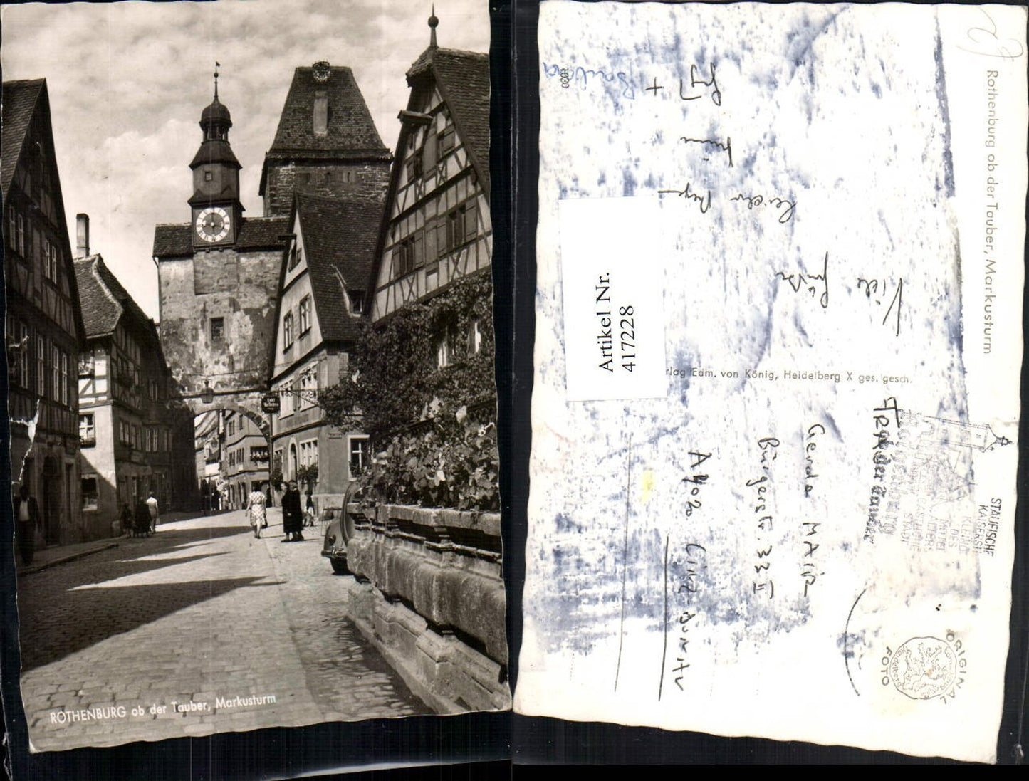 417228,Rothenburg ob d. Tauber Markusturm Turm Tor Straßenansicht