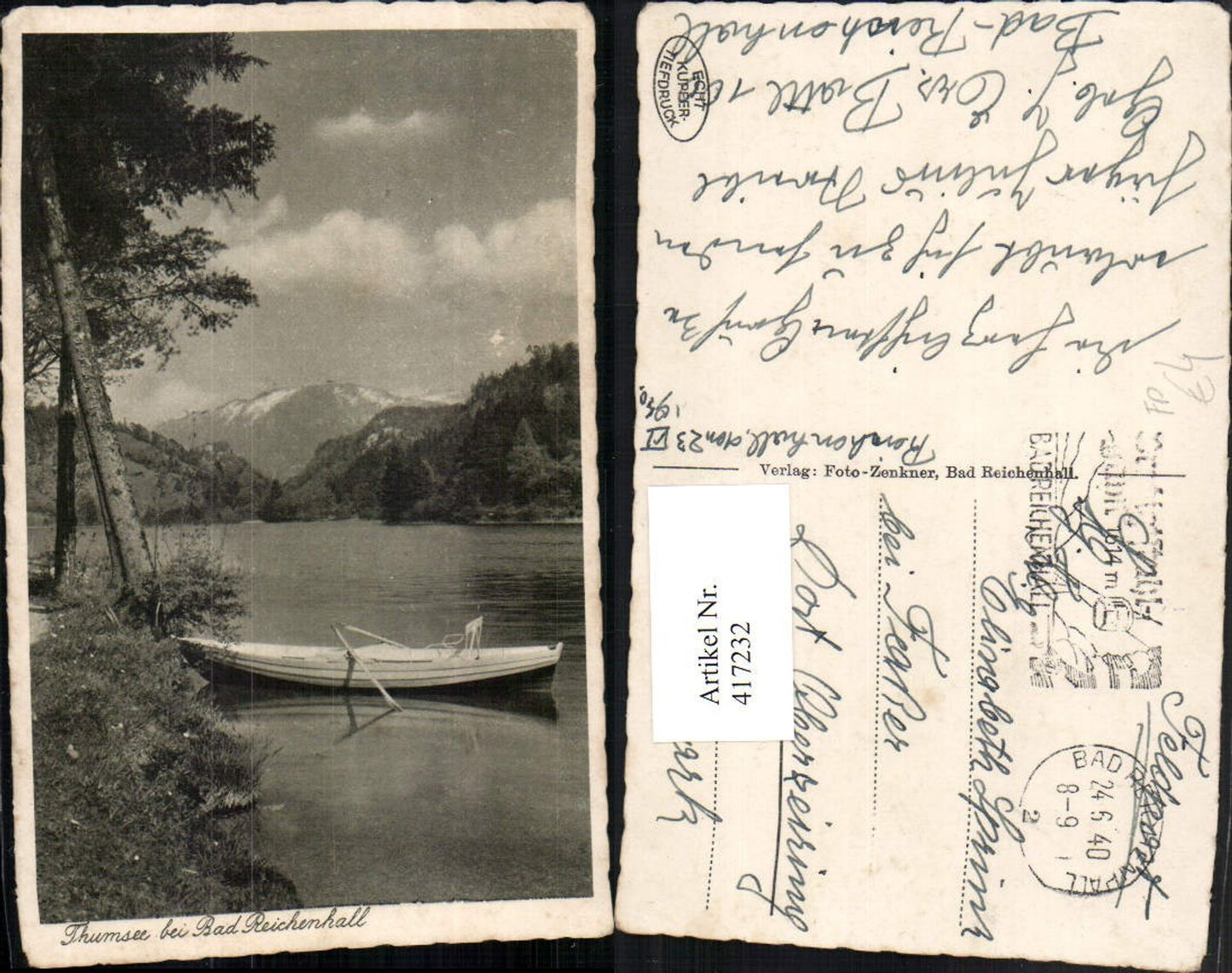 417232,Thumsee See b. Bad Reichenhall Ruderboot Bergkulisse Feldpost