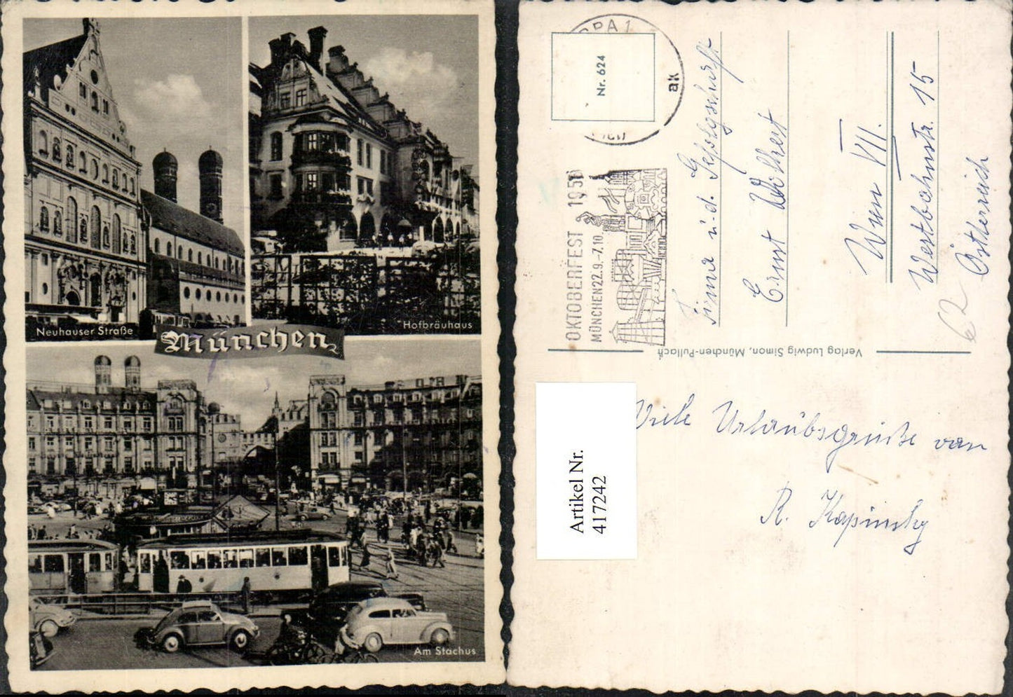 417242,München Stachus Platz Straßenbahn Hofbräuhaus Mehrbildkarte