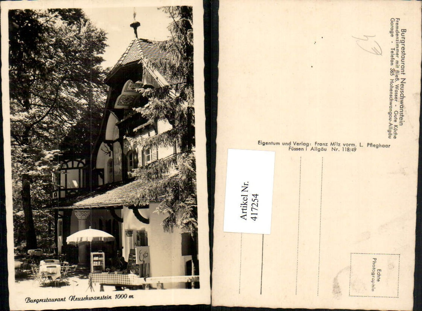 417254,Hohenschwangau im Allgäu b. Füssen Burgrestaurant Neuschwanstein