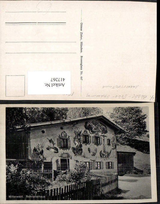 417267,Mittenwald Schlipferhaus Gebäude Wandgemälde