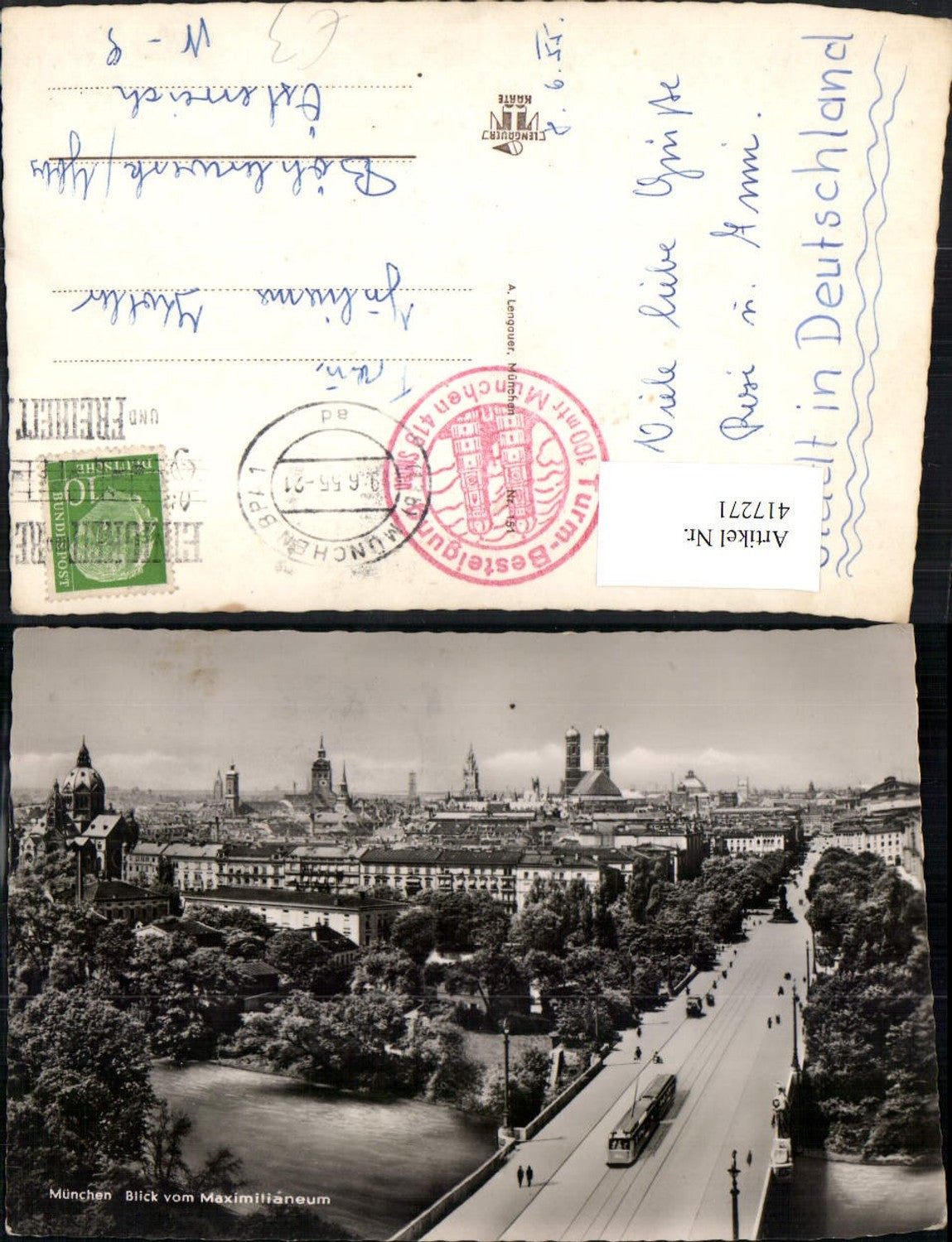 417271,München Teilansicht vom Maximilianeum Brücke Straßenbahn