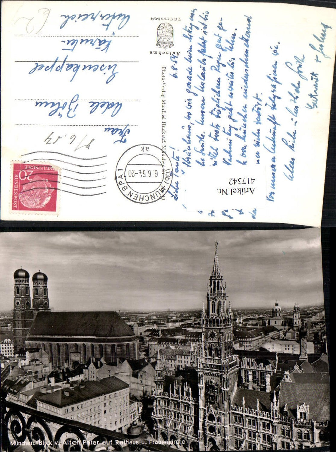 417342,München Blick v. Alten Peter auf Rathaus u. Frauenkirche