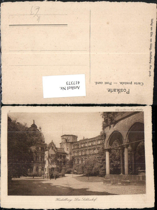 417373, Artist AK Heidelberg Castle Courtyard pub Edmund v. König 15