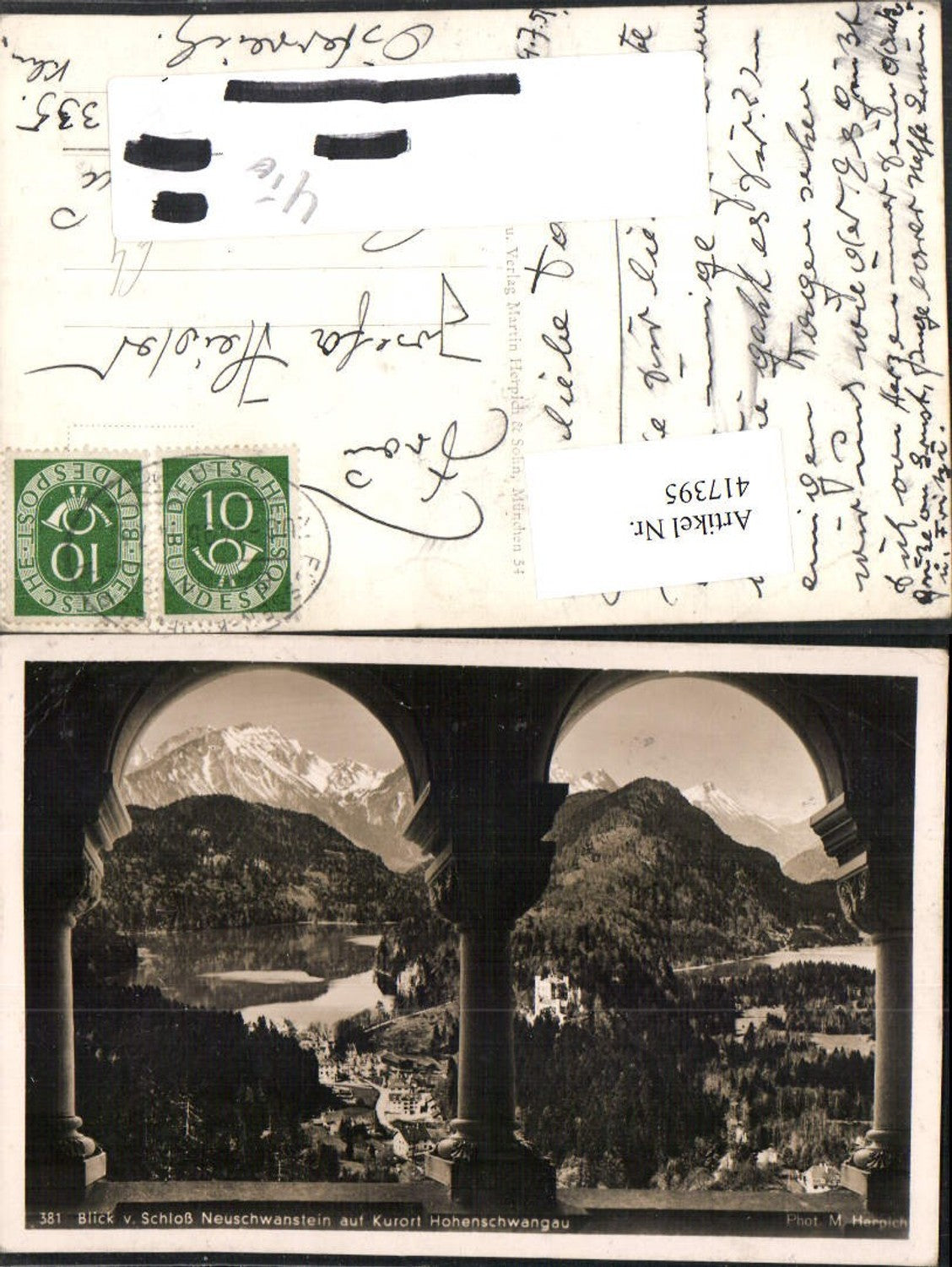 417395,Blick vom Schloss Neuschwanstein auf Hohenschwangau Bergkulisse