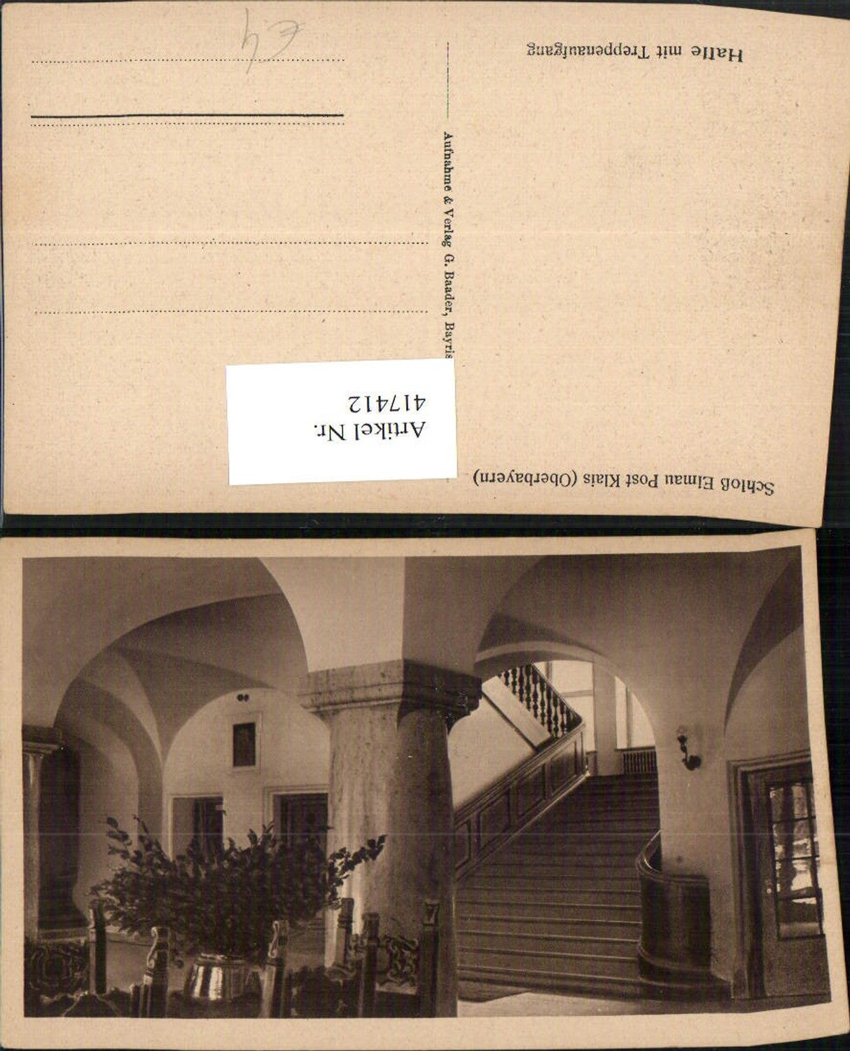 417412,Krün Klais Schloss Elmau Halle m. Treppenaufgang