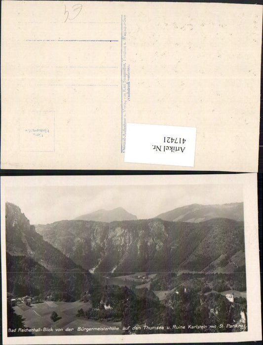 417421, Bad Reichenhall View from the Bürgermeisterhöhe towards Thumsee and Karlstein ruins, mountain scenery