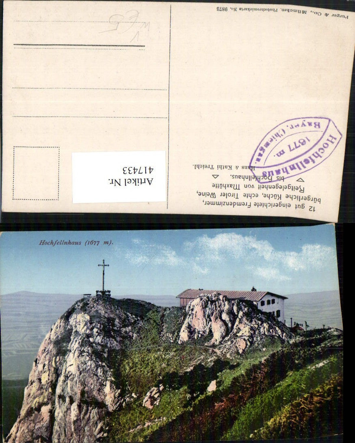 417433,Hochfellnhaus Berghütte b. Bergen Kreuz pub Purger & Co 9873