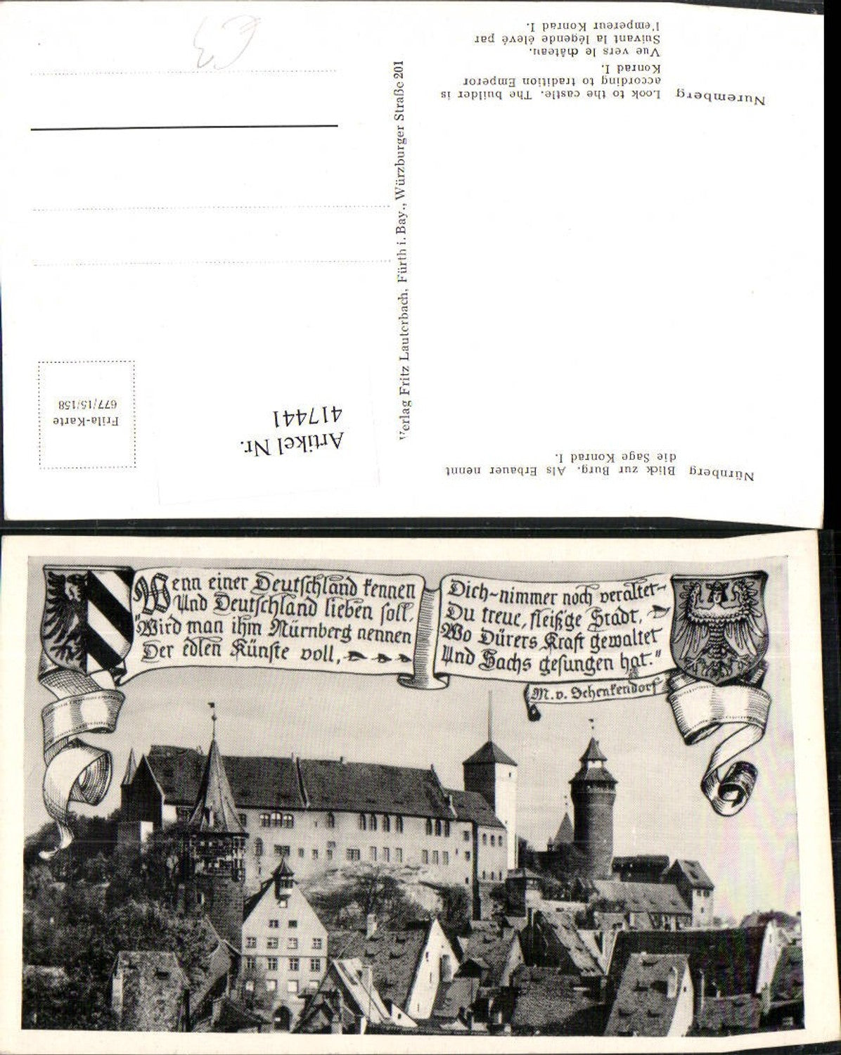 417441,Nürnberg Blick zur Burg Text