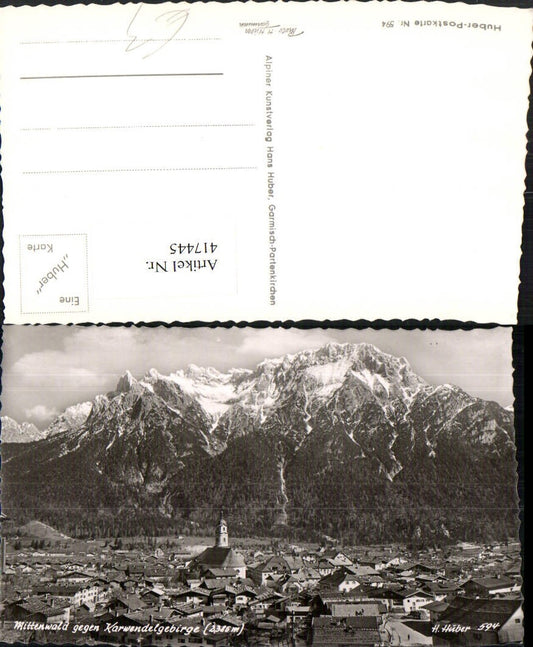 417445,Mittenwald Totale geg. Karwendelgebirge Bergkulisse