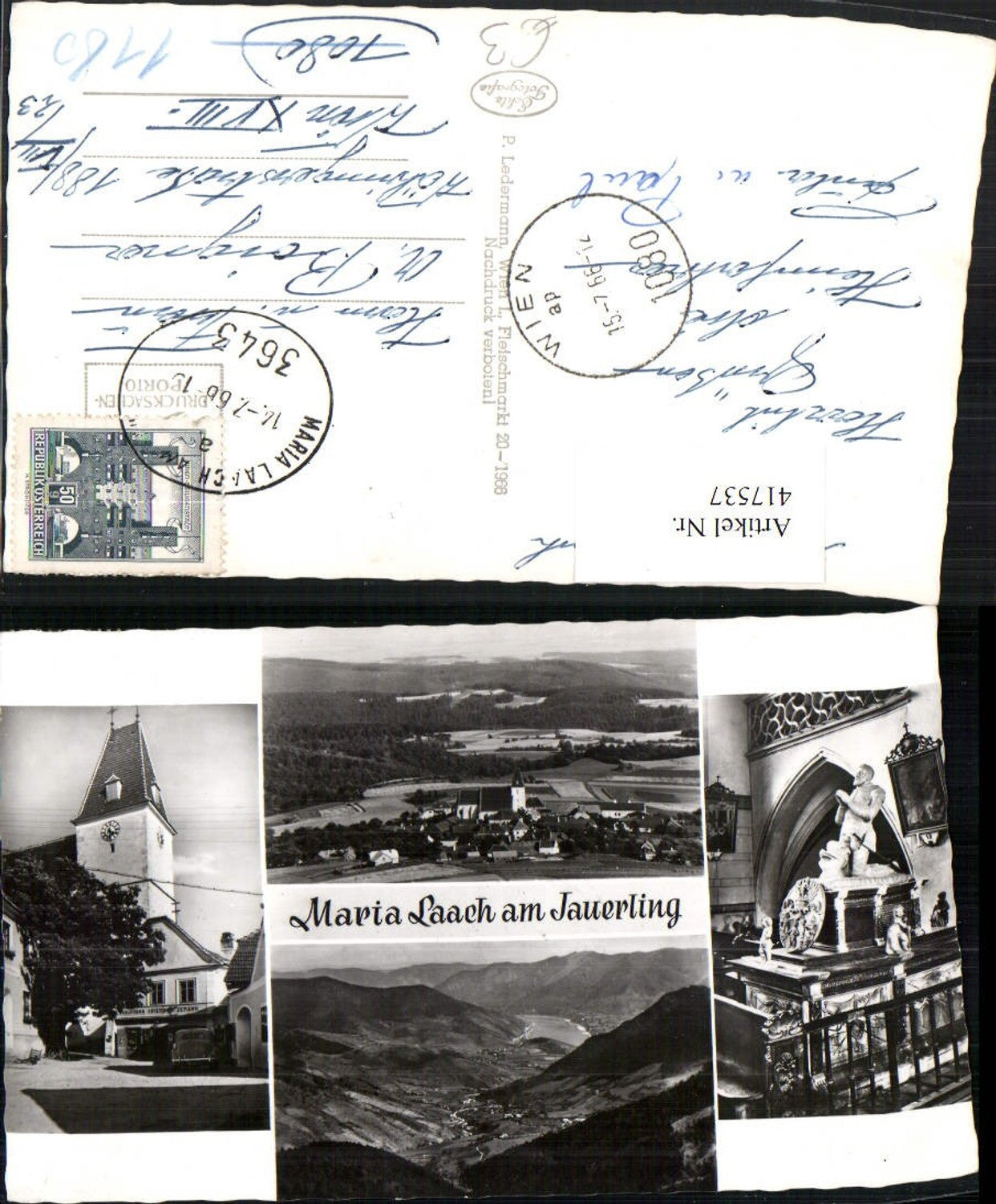 417537,Maria Laach am Jauerling Totale Kirche Grabmal Mehrbildkarte