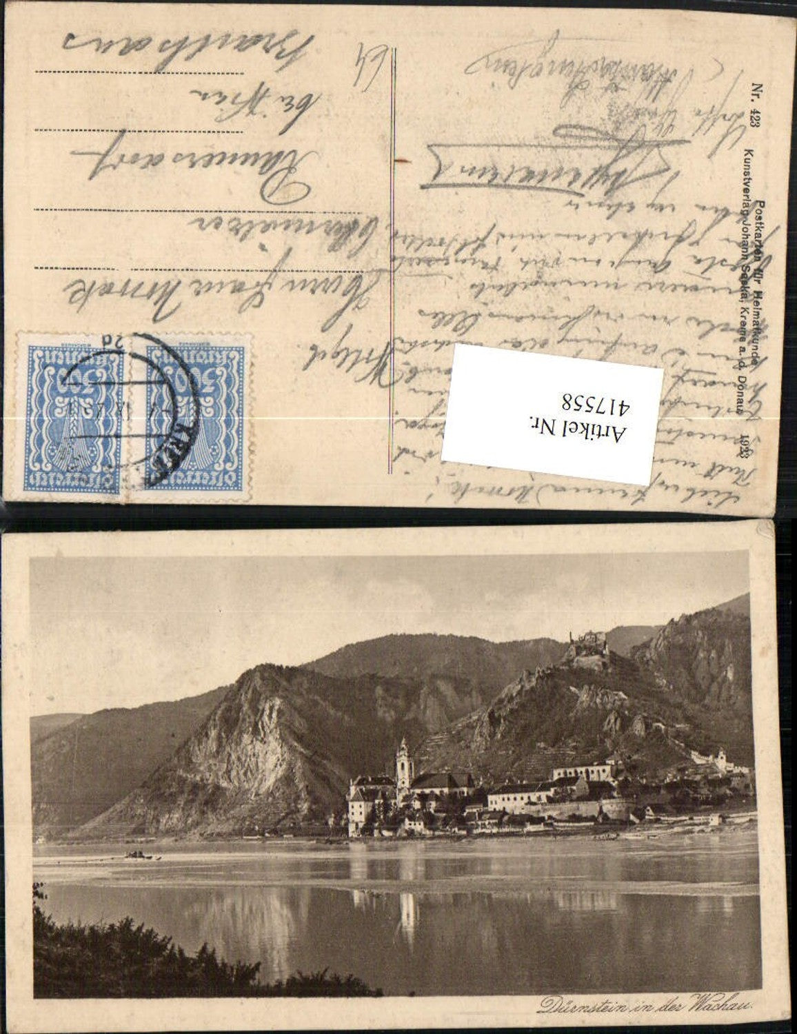 417558,Dürnstein in d. Wachau Totale m. Ruine