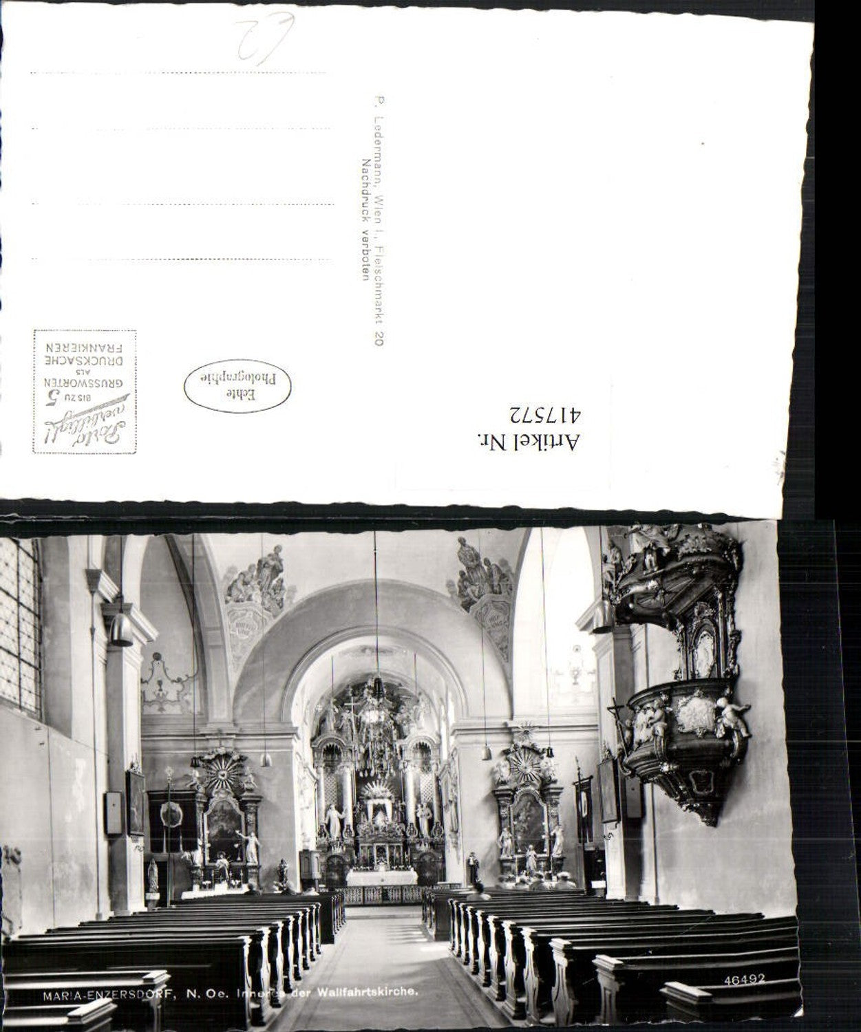 417572,Maria Enzersdorf Wallfahrtskirche Kirche Innenansicht Kanzel