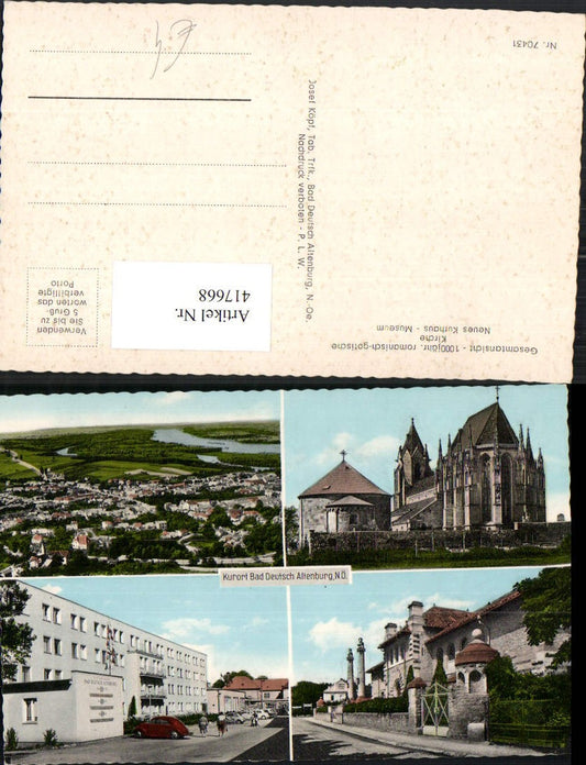 417668,Bad Deutsch Altenburg Totale Kirche Kurhaus Museum Mehrbildkarte