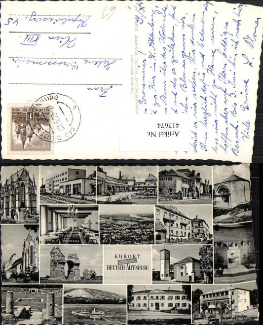 417674,Bad Deutsch Altenburg Totale Kirche Dampfer Amphitheater Mehrbildkarte