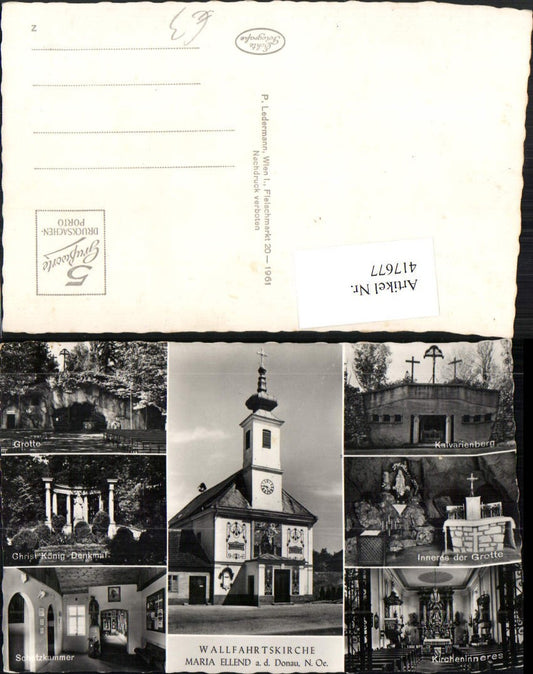 417677,Maria Ellend an d. Donau Wallfahrtskirche Grotte Kalvarienberg Mehrbildkarte