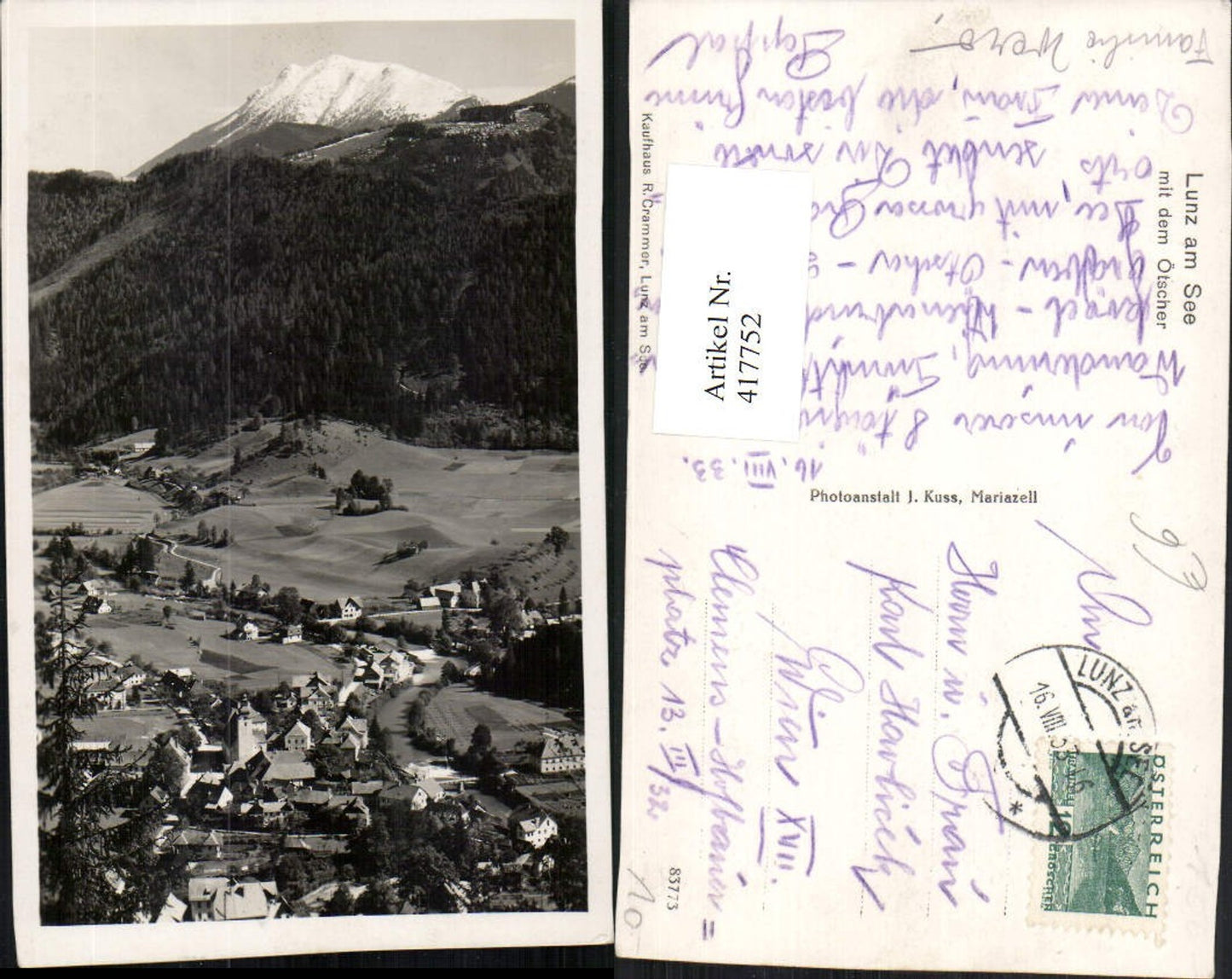 417752,Lunz am See Totale m. Ötscher Bergkulisse