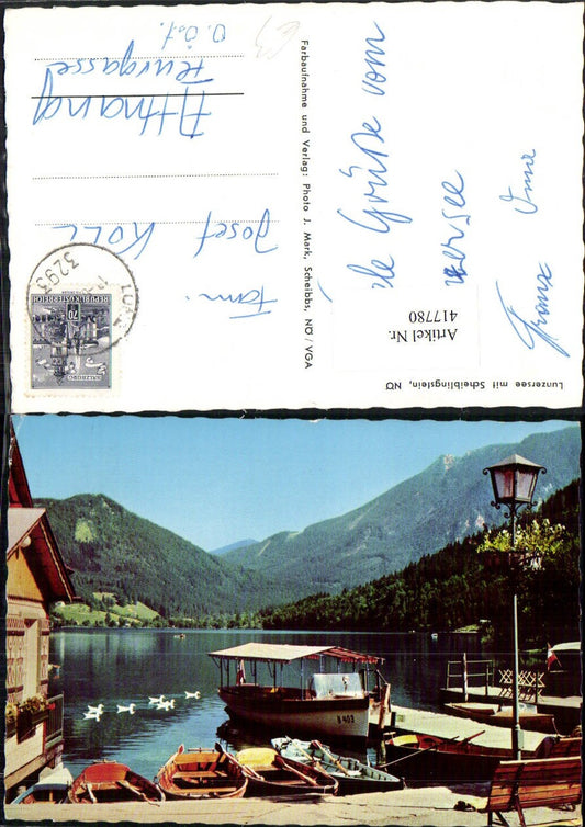 417780,Lunzersee See b. Lunz Anlegestelle Boote m. Scheiblingstein