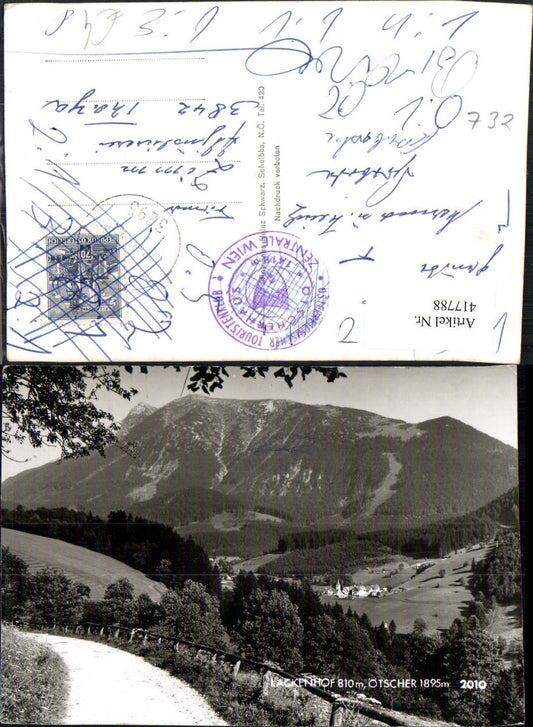 417788,Lackenhof Totale m. Ötscher Bergkulisse Wegpartie