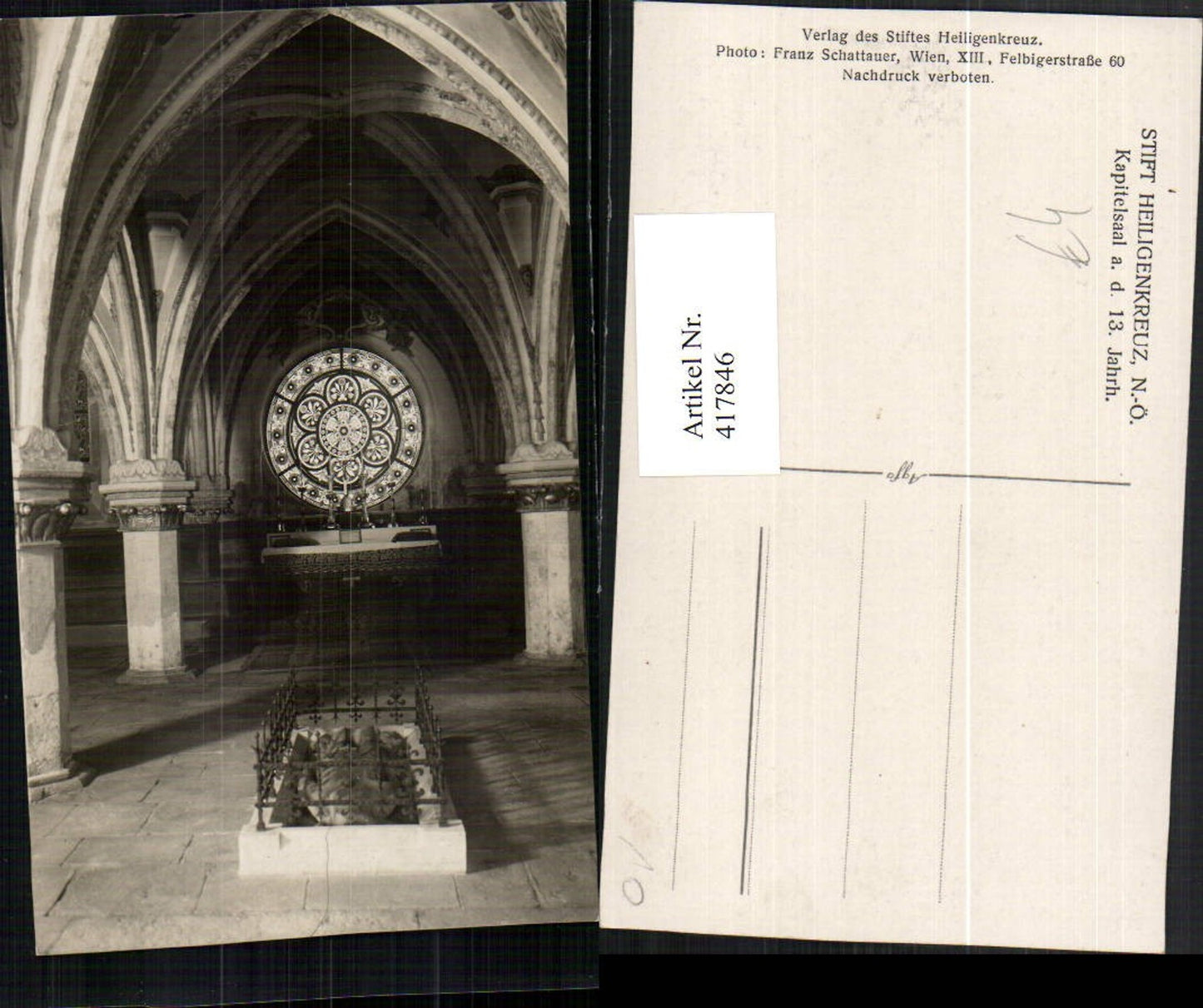 417846,Stift Heiligenkreuz Kapitelsaal Innenansicht