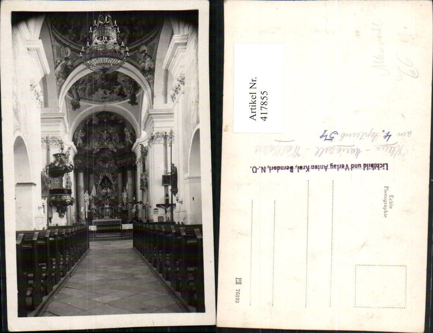 417855,Foto AK Klein-Mariazell Wallfahrtskirche Kirche Innenansicht