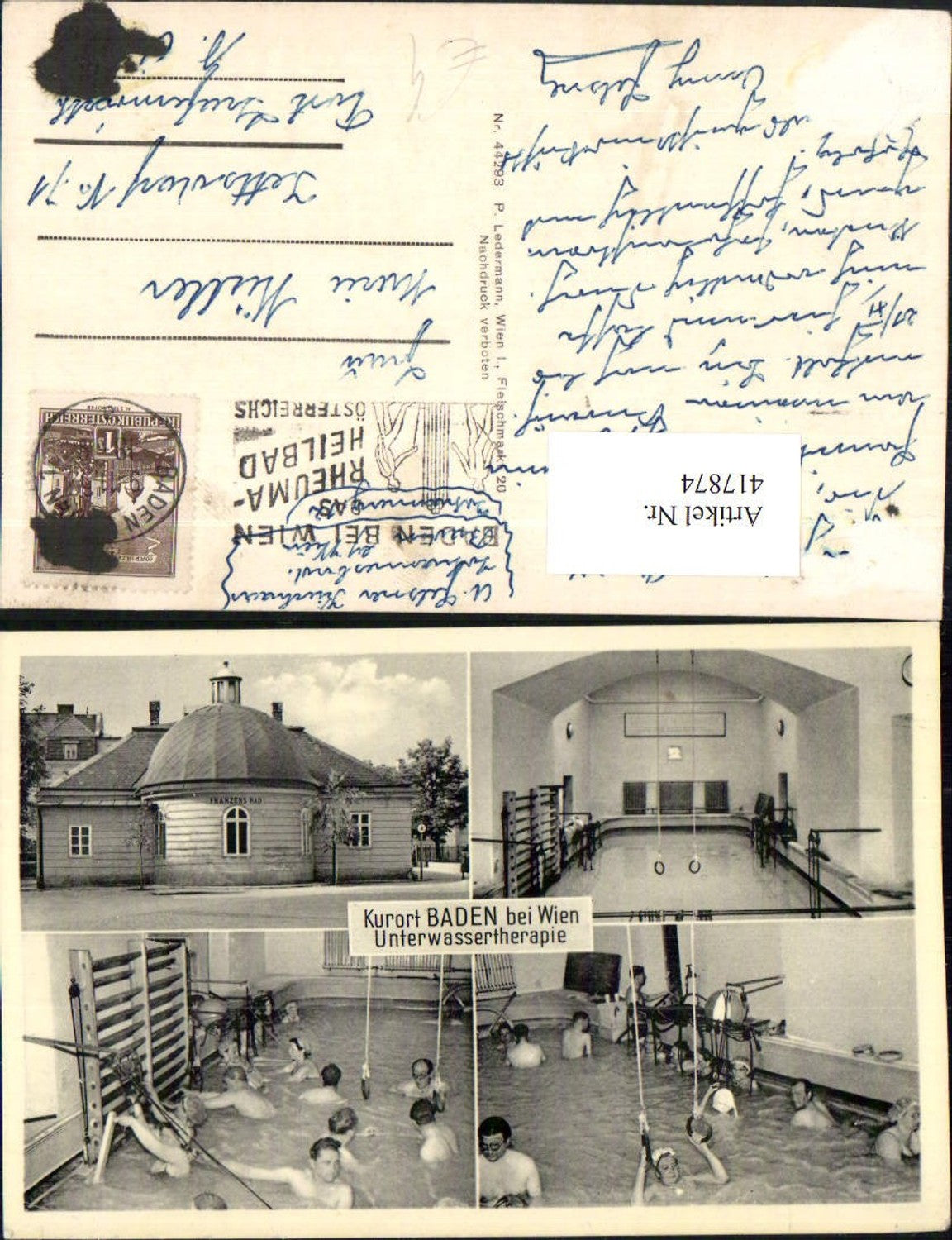 417874,Baden b. Wien Unterwassertherapie Mehrbildkarte