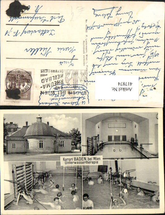 417874,Baden b. Wien Unterwassertherapie Mehrbildkarte