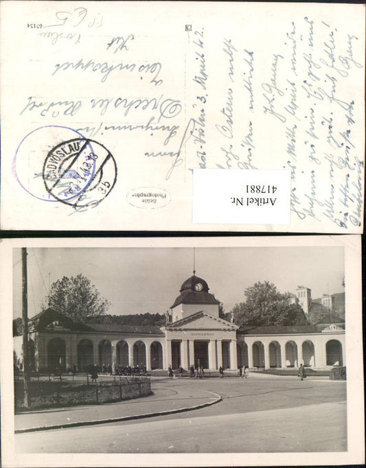 417881,Foto AK Bad Vöslau Thermalbad Feldpost Lg. Nachrichten-Regiment